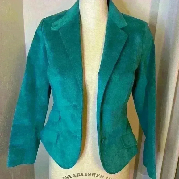 Vintage Ultrasuede Teal‎ Blazer Fits Like a Small - Picture 1 of 10